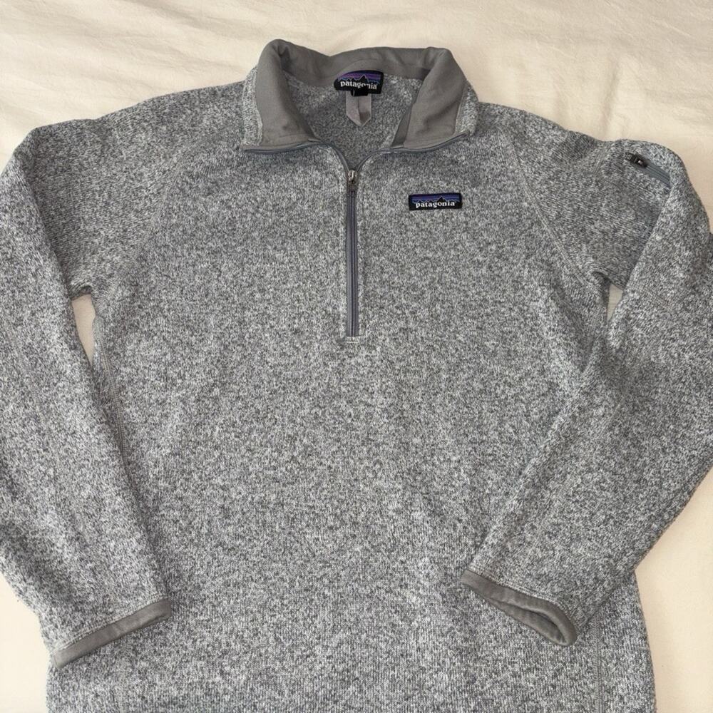 Patagonia Men's Gray Fleece Quarter Zip Pullover Sweatshirt Size M